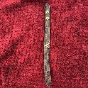 Checkered Brown faux Leather monogram  Bracelet